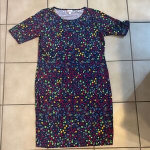 LuLaRoe Julia Casual Dress with Multicolor Shapes new without tags